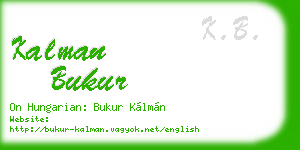 kalman bukur business card