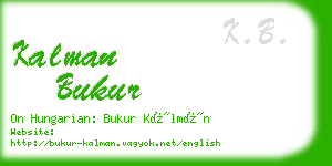 kalman bukur business card